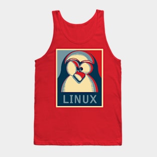 Linux tux penguin obama poster logo Tank Top